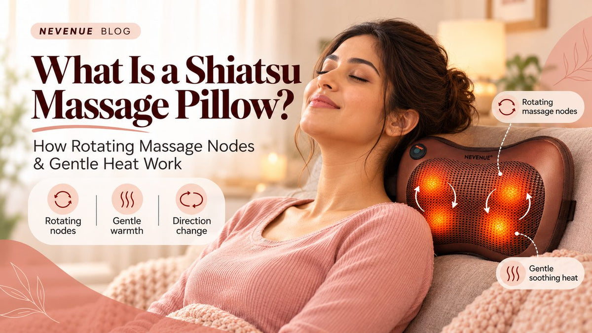 What is a shiatsu massage pillow and how rotating massage nodes and gentle heat work